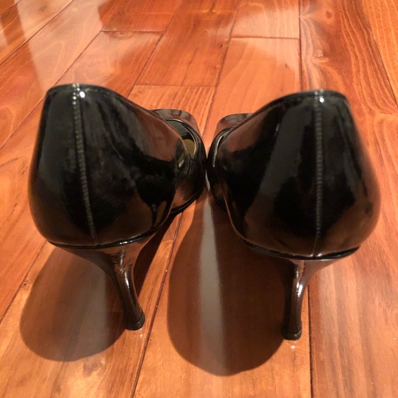 Black Patent Heel Open-toe Dress Formal Staple 9 - Picture 4 of 6